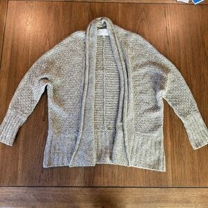 Angel Of The North by Anthropologie Alpaca Open Front Knit Cardigan Green Sz XS